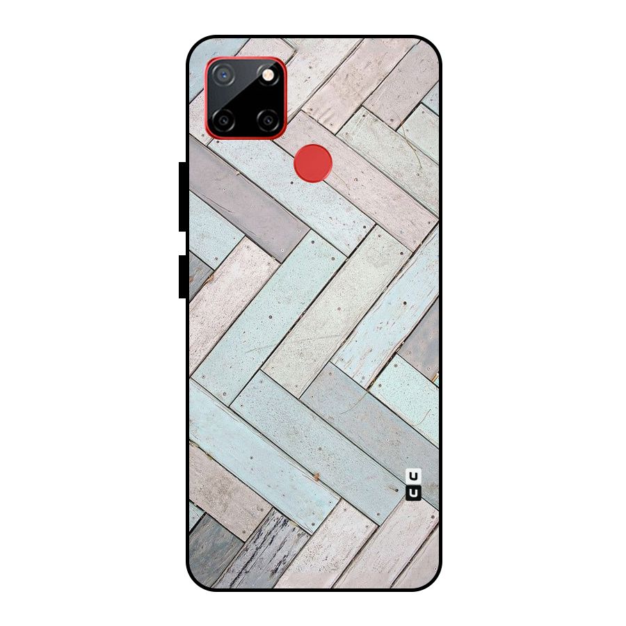 Wooden ZigZag Design Metal Back Case for Realme C12
