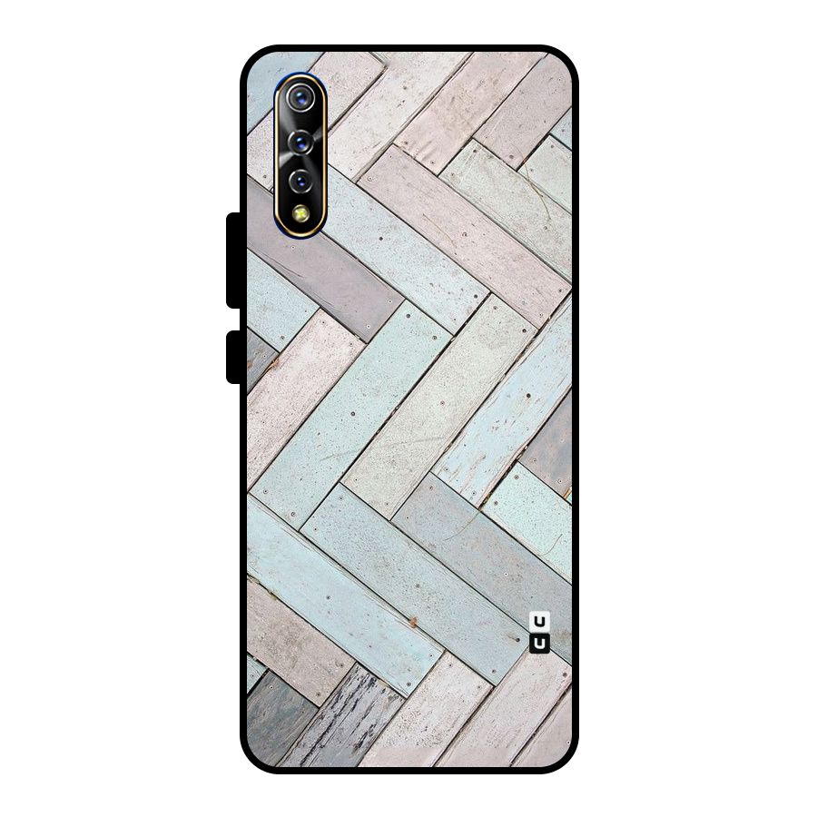 Wooden ZigZag Design Metal Back Case for Vivo S1