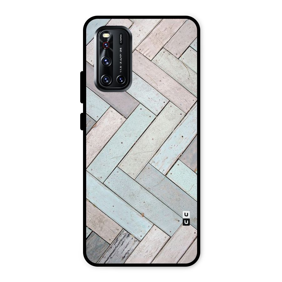 Wooden ZigZag Design Metal Back Case for Vivo V19