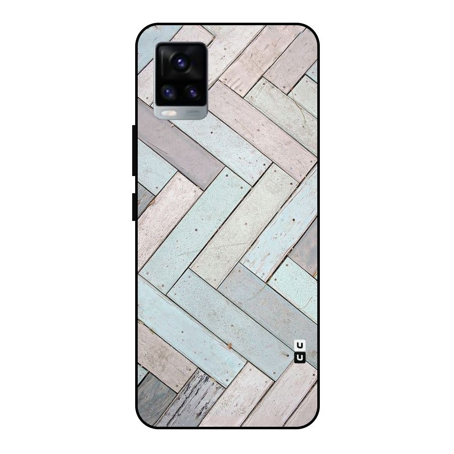 Wooden ZigZag Design Metal Back Case for Vivo V20