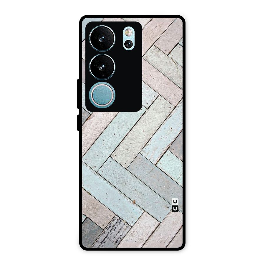 Wooden ZigZag Design Metal Back Case for Vivo V29