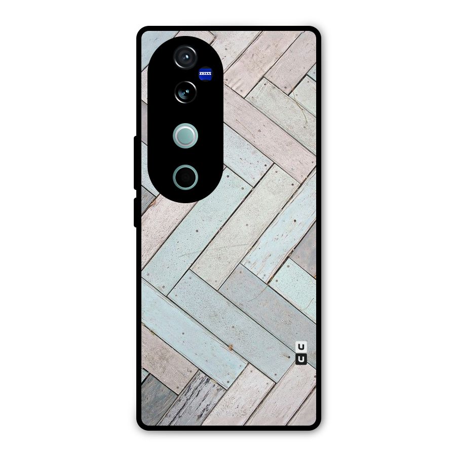 Wooden ZigZag Design Metal Back Case for Vivo V40