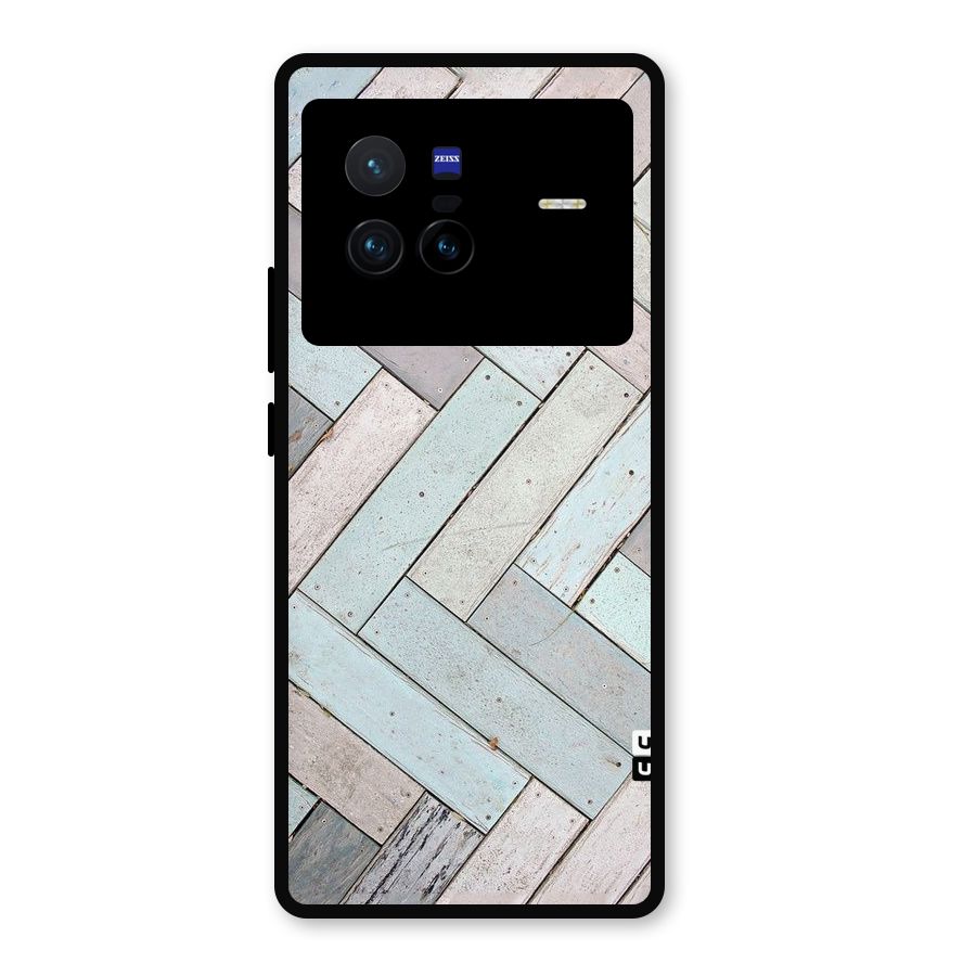 Wooden ZigZag Design Metal Back Case for Vivo X80