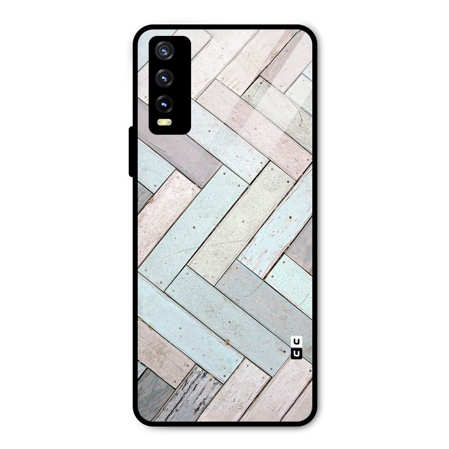 Wooden ZigZag Design Metal Back Case for Vivo Y20