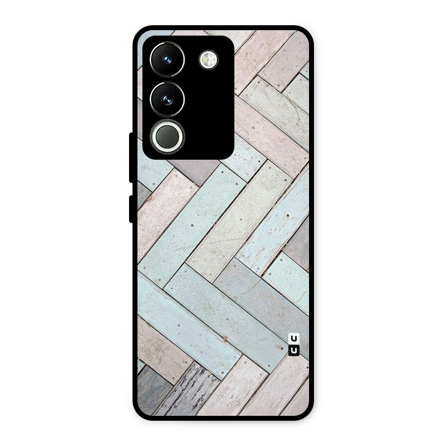Wooden ZigZag Design Metal Back Case for Vivo Y200