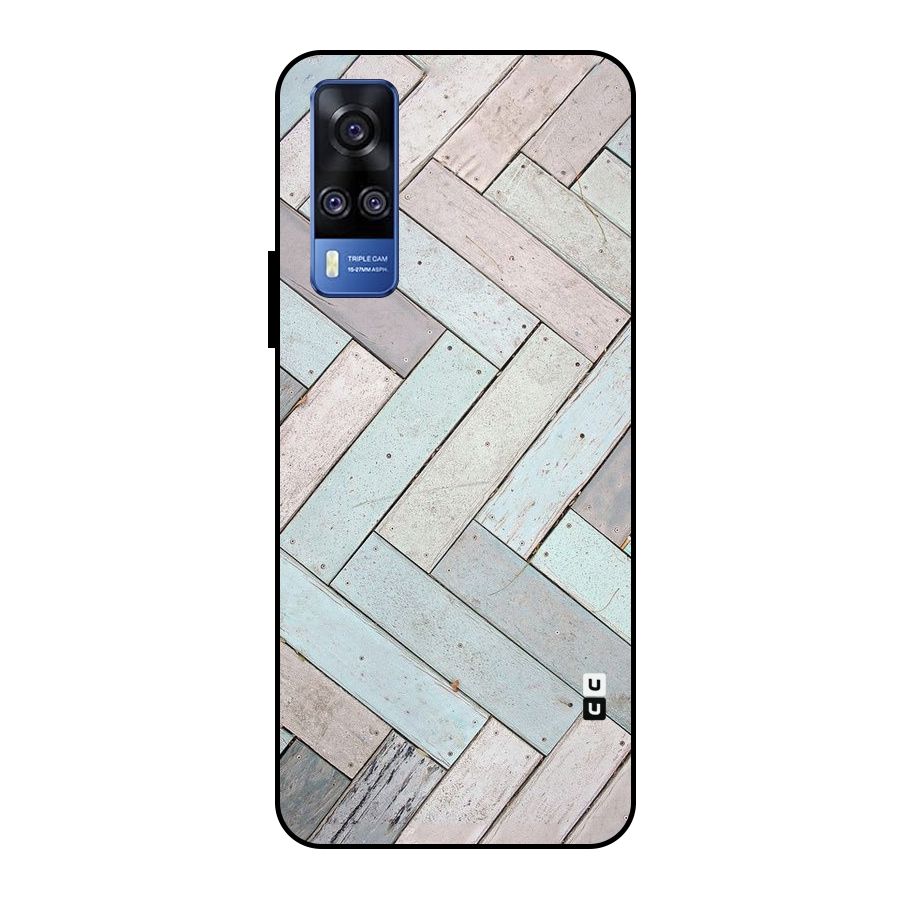 Wooden ZigZag Design Metal Back Case for Vivo Y51