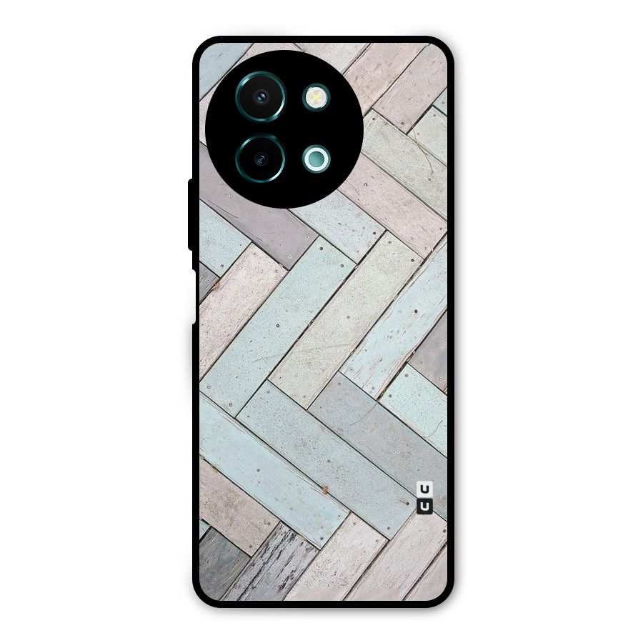 Wooden ZigZag Design Metal Back Case for Vivo Y58
