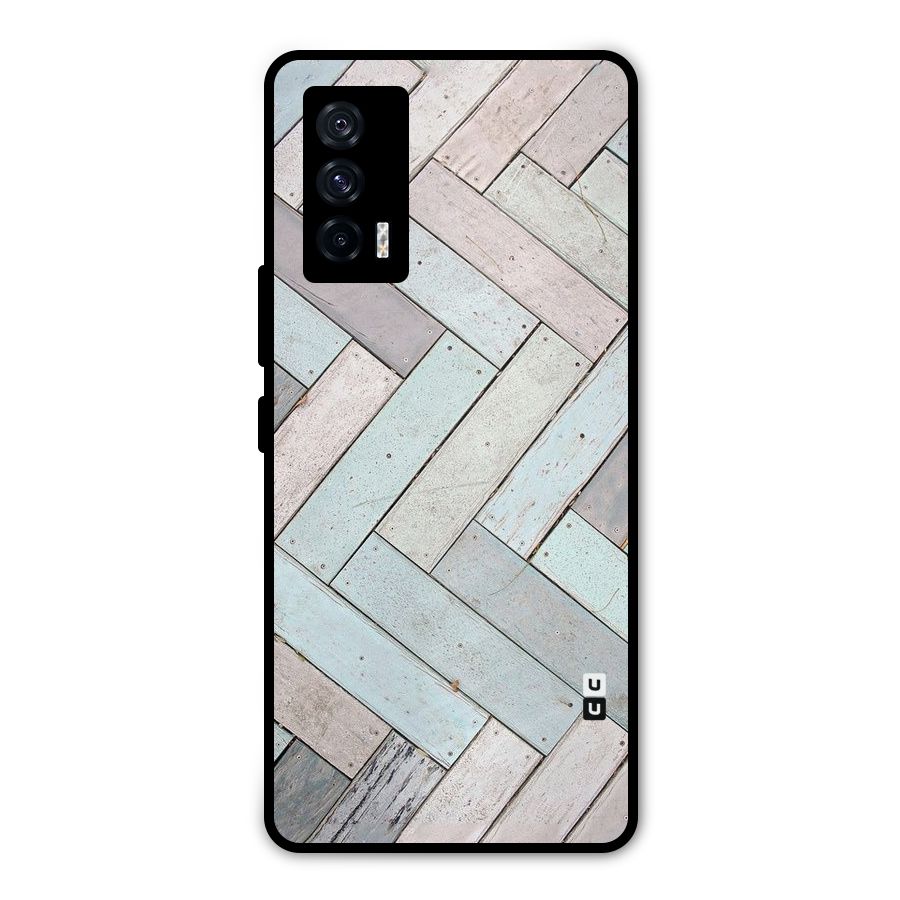 Wooden ZigZag Design Metal Back Case for iQOO 7 5G