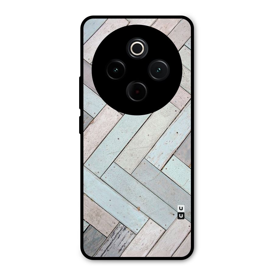 Wooden ZigZag Design Metal Back Case for iQOO Z10
