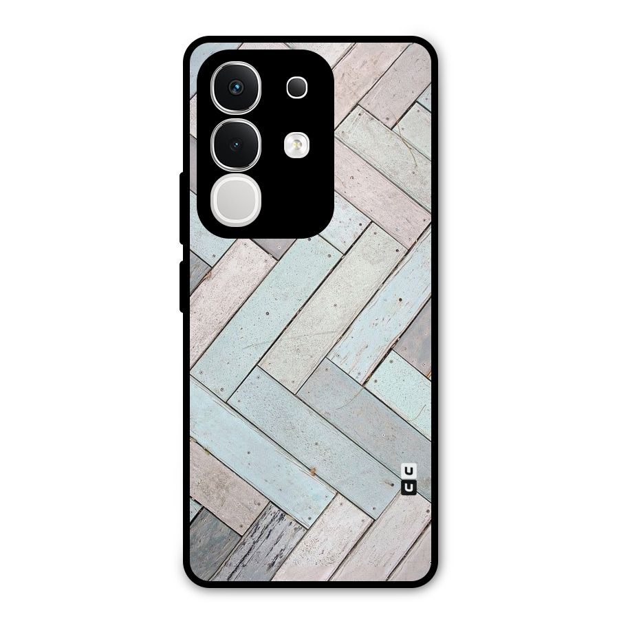 Wooden ZigZag Design Metal Back Case for iQOO Z10x
