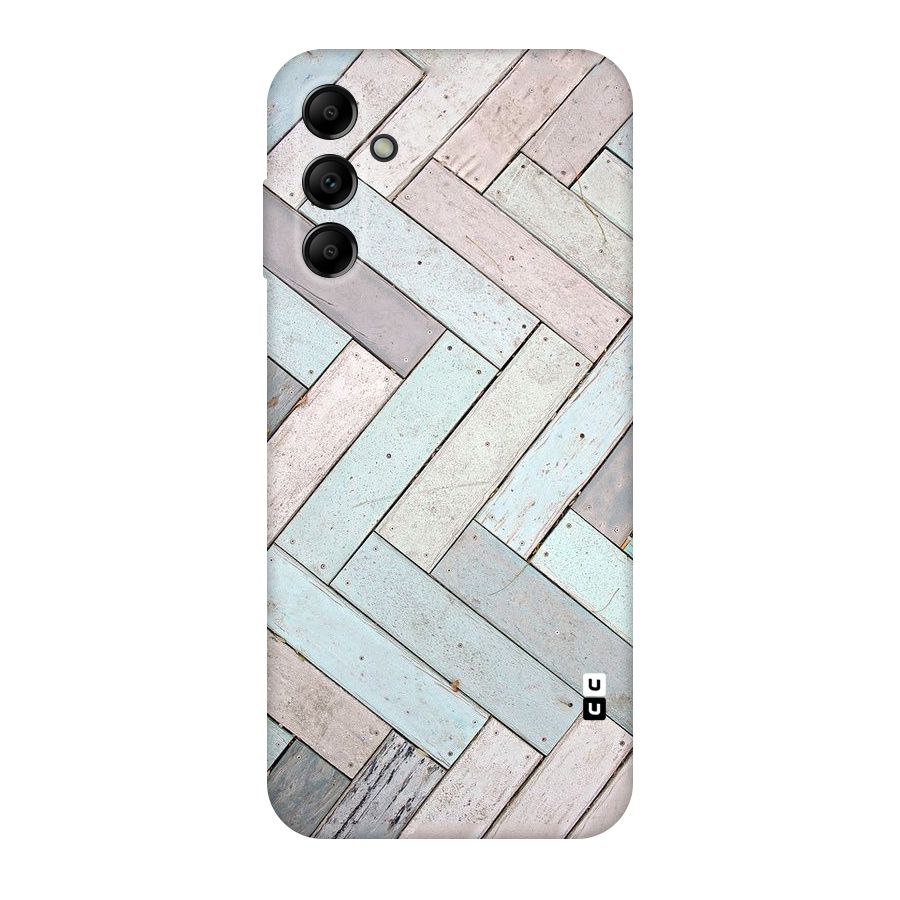 Wooden ZigZag Design Original Polycarbonate Back Case for Galaxy A14 5G