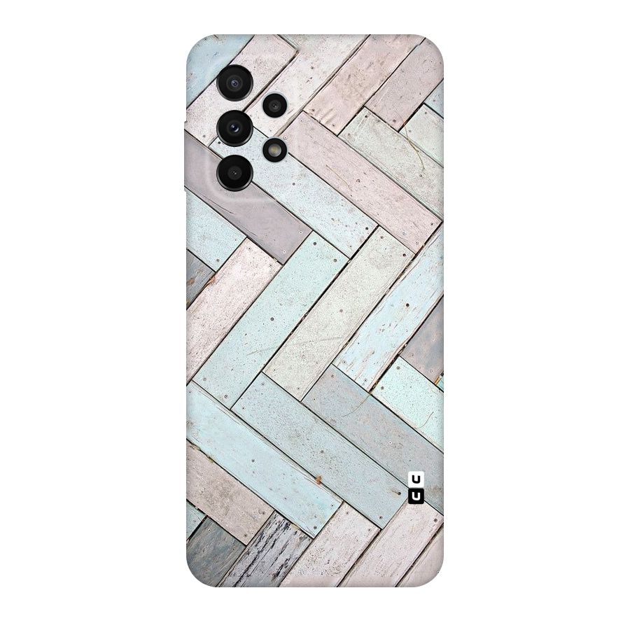 Wooden ZigZag Design Original Polycarbonate Back Case for Galaxy A23