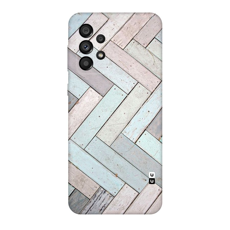 Wooden ZigZag Design Original Polycarbonate Back Case for Galaxy A73 5G