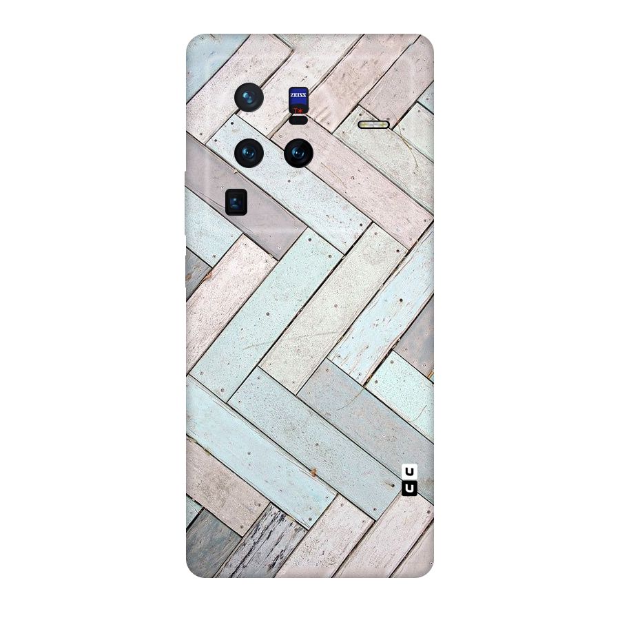 Wooden ZigZag Design Original Polycarbonate Back Case for Vivo X80