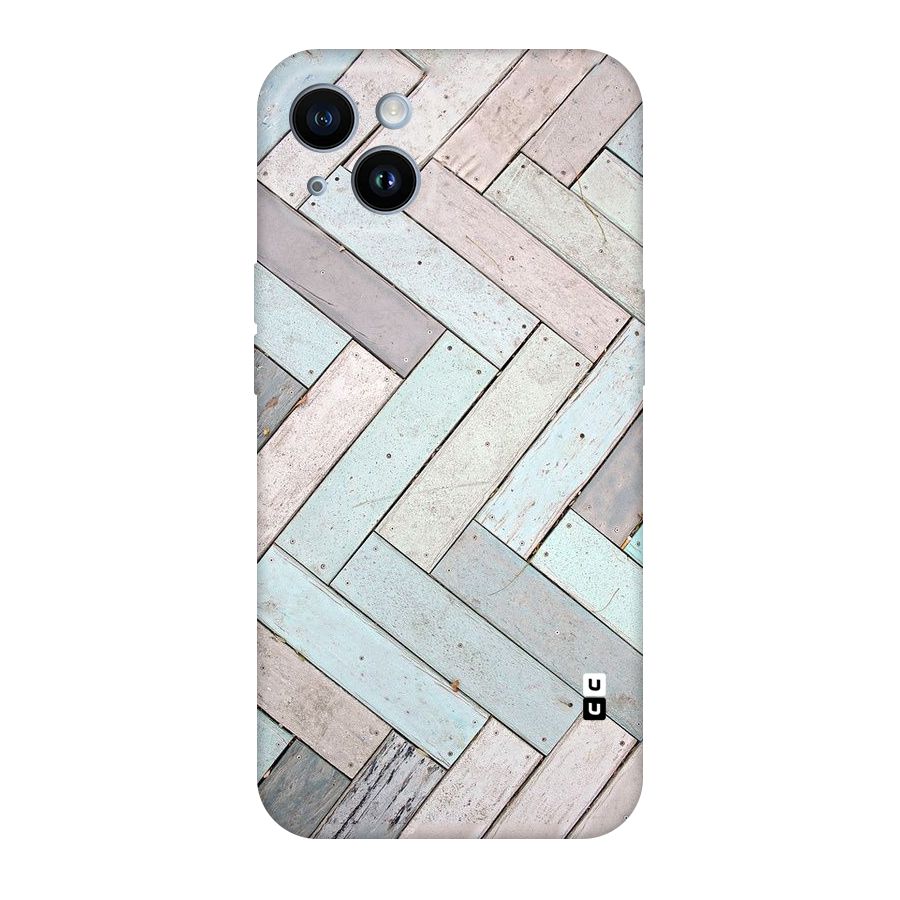 Wooden ZigZag Design Original Polycarbonate Back Case for iPhone 14