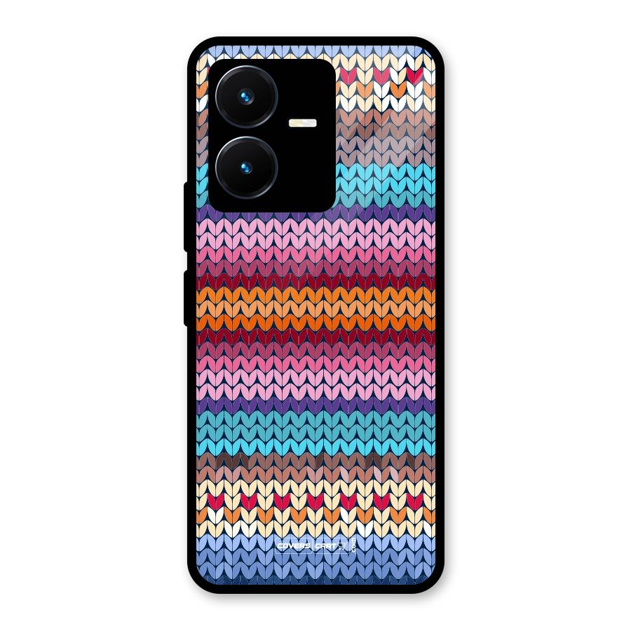 Woolen Glass Back Case for Vivo Y22s