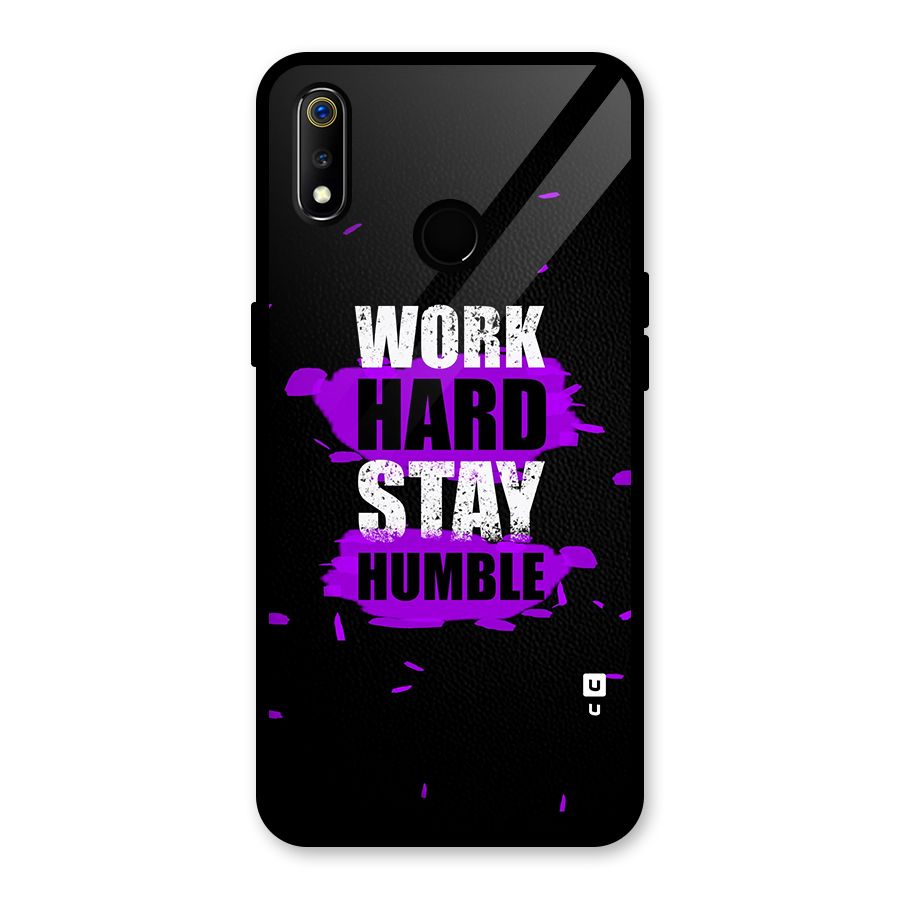 Work Hard Stay Humble Glass Back Case for Realme 3i