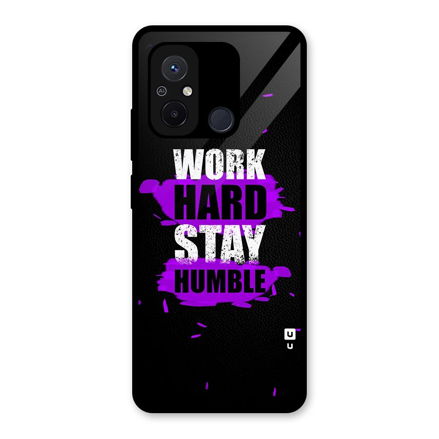 Work Hard Stay Humble Glass Back Case for Redmi 12C