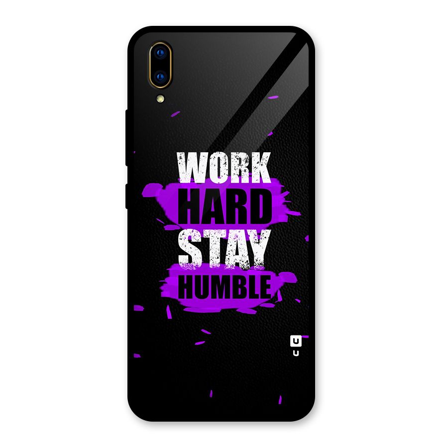 Work Hard Stay Humble Glass Back Case for Vivo V11 Pro
