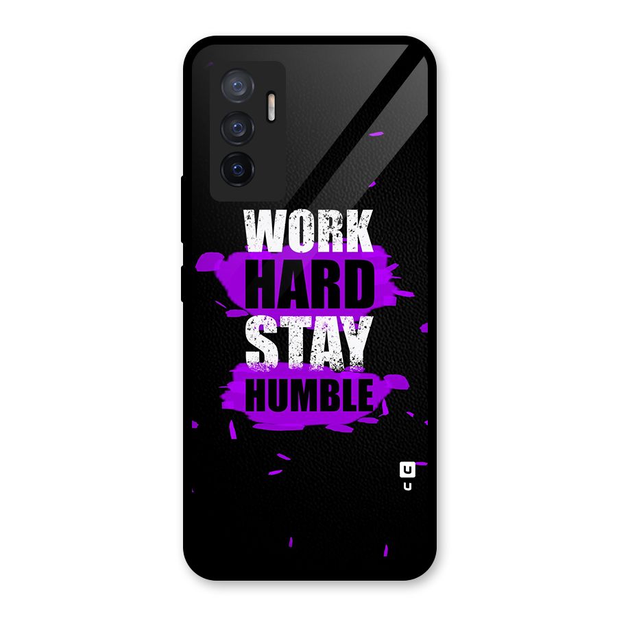 Work Hard Stay Humble Glass Back Case for Vivo V23e