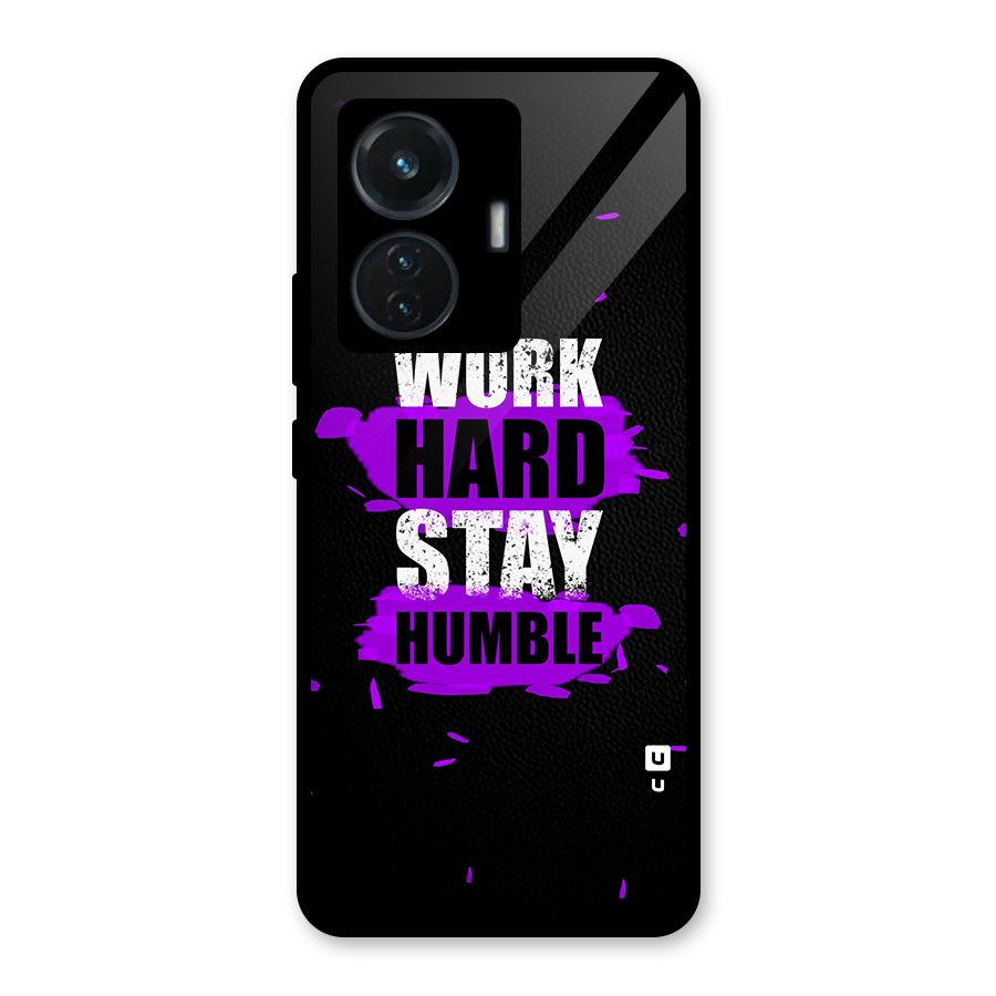 Work Hard Stay Humble Glass Back Case for iQOO Z6 44W