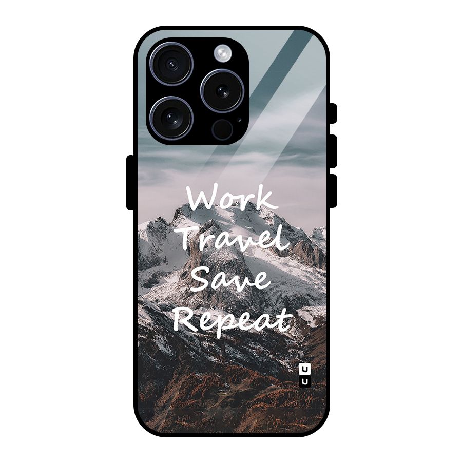 Work Travel Glass Back Case for iPhone 15 Pro
