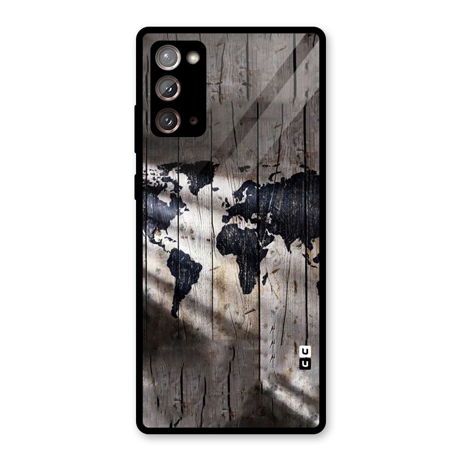 World Map Wood Design Glass Back Case for Galaxy Note 20