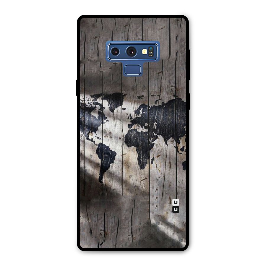 World Map Wood Design Metal Back Case for Galaxy Note 9