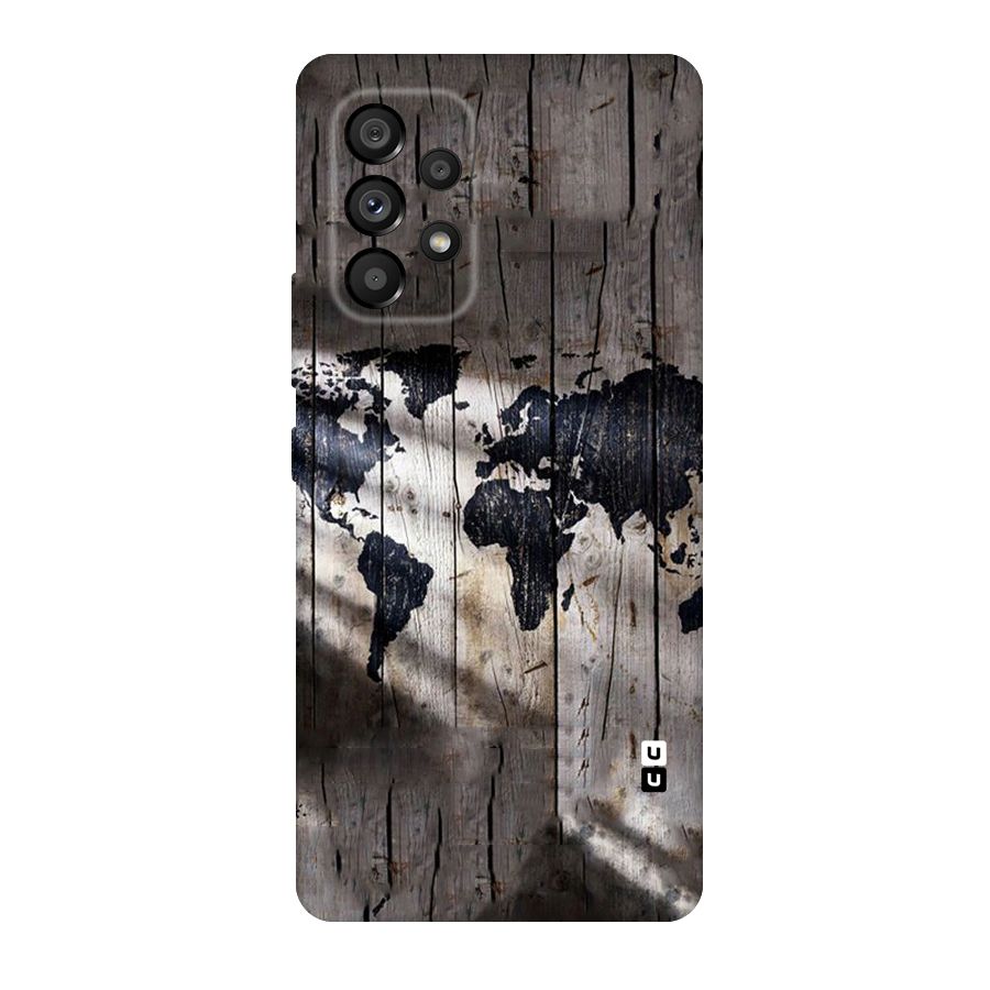 World Map Wood Design Original Polycarbonate Back Case for Galaxy A53 5G