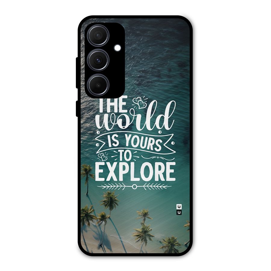 World To Explore Metal Back Case for Galaxy A35