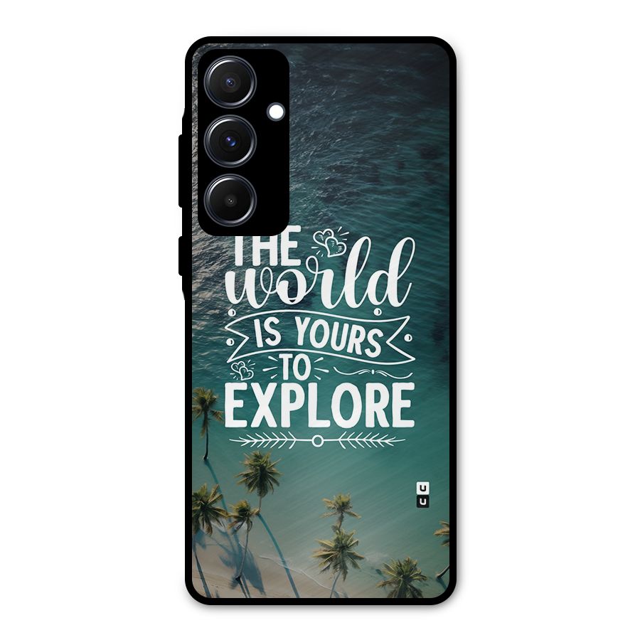 World To Explore Metal Back Case for Galaxy A55