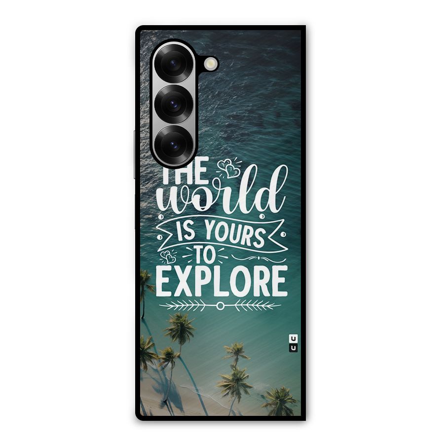 World To Explore Metal Back Case for Galaxy Z Fold6