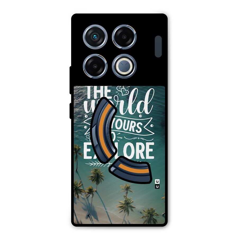 World To Explore Metal Back Case for Infinix GT 20 Pro