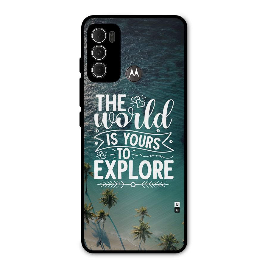 World To Explore Metal Back Case for Moto G60