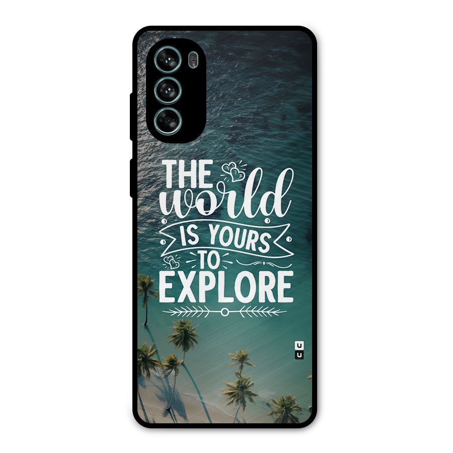 World To Explore Metal Back Case for Moto G62