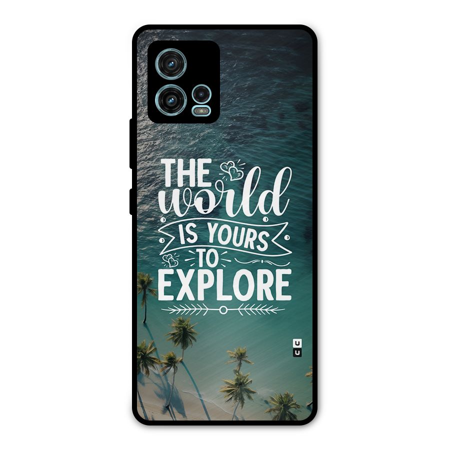 World To Explore Metal Back Case for Moto G72