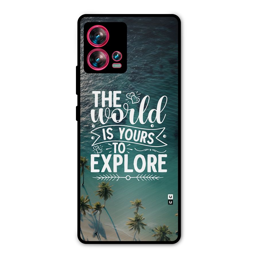 World To Explore Metal Back Case for Motorola Edge 30 Fusion