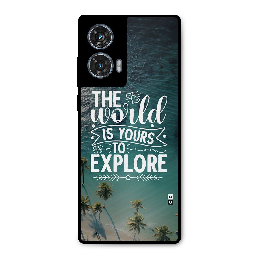 World To Explore Metal Back Case for Motorola Edge 50 Fusion