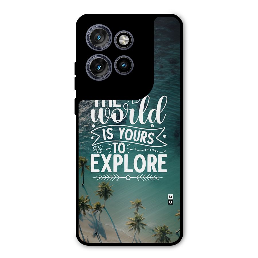 World To Explore Metal Back Case for Motorola Edge 50 Neo