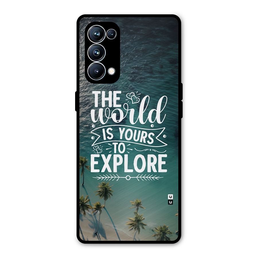 World To Explore Metal Back Case for Oppo Reno5 Pro 5G