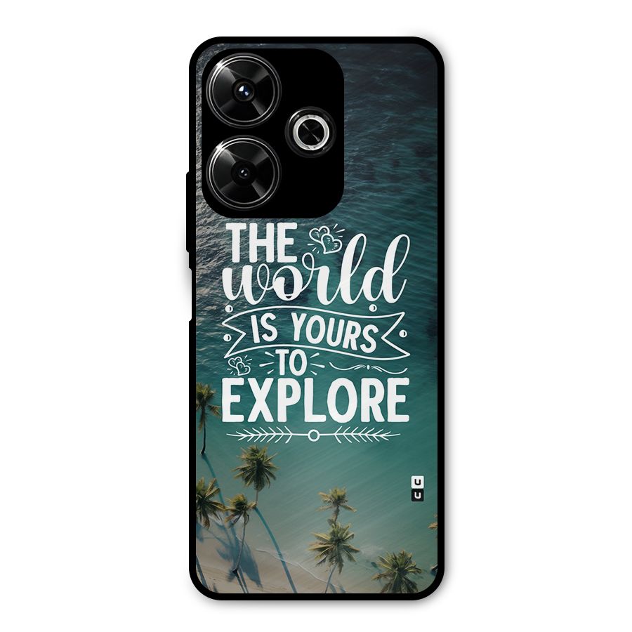 World To Explore Metal Back Case for Poco M6 Plus