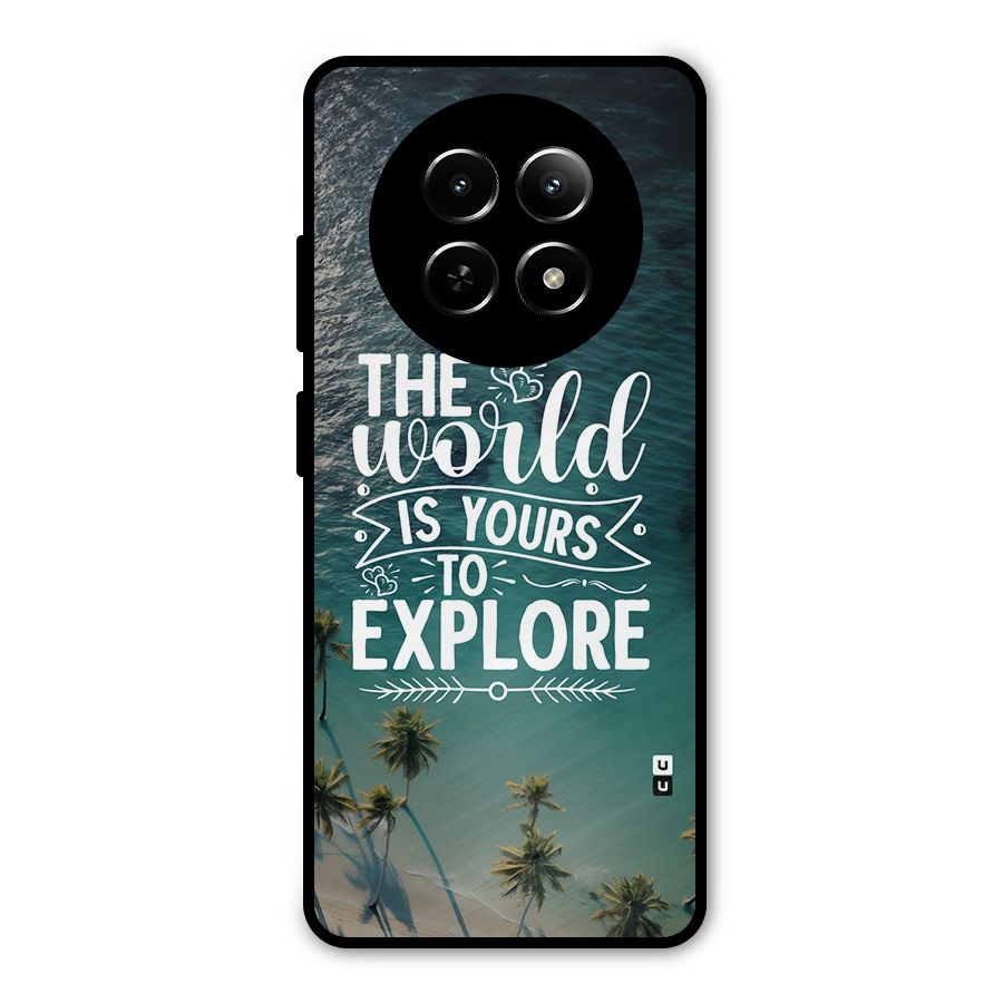 World To Explore Metal Back Case for Realme 12x 5G
