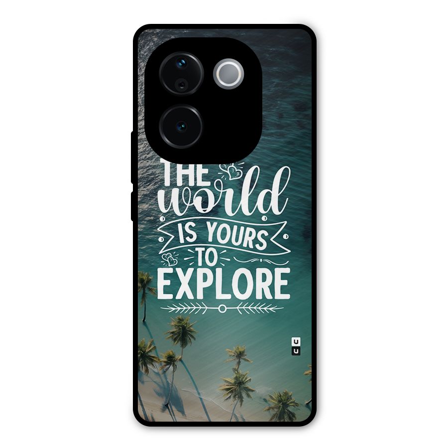 World To Explore Metal Back Case for Vivo T3 Pro
