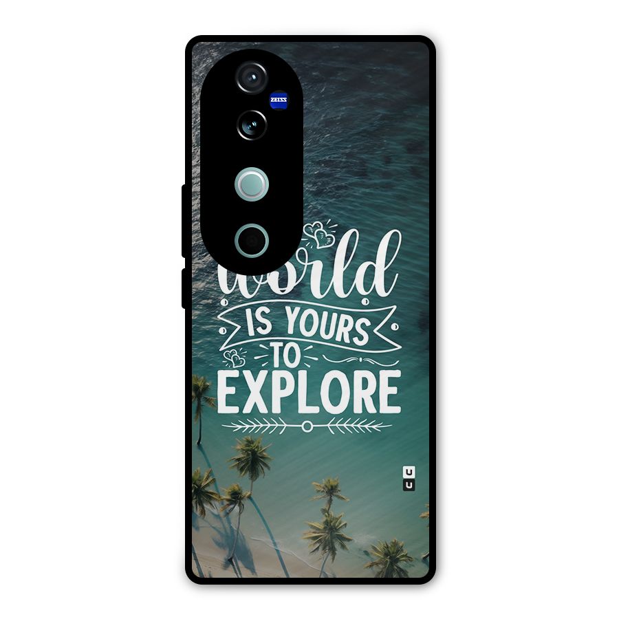 World To Explore Metal Back Case for Vivo V40 Pro
