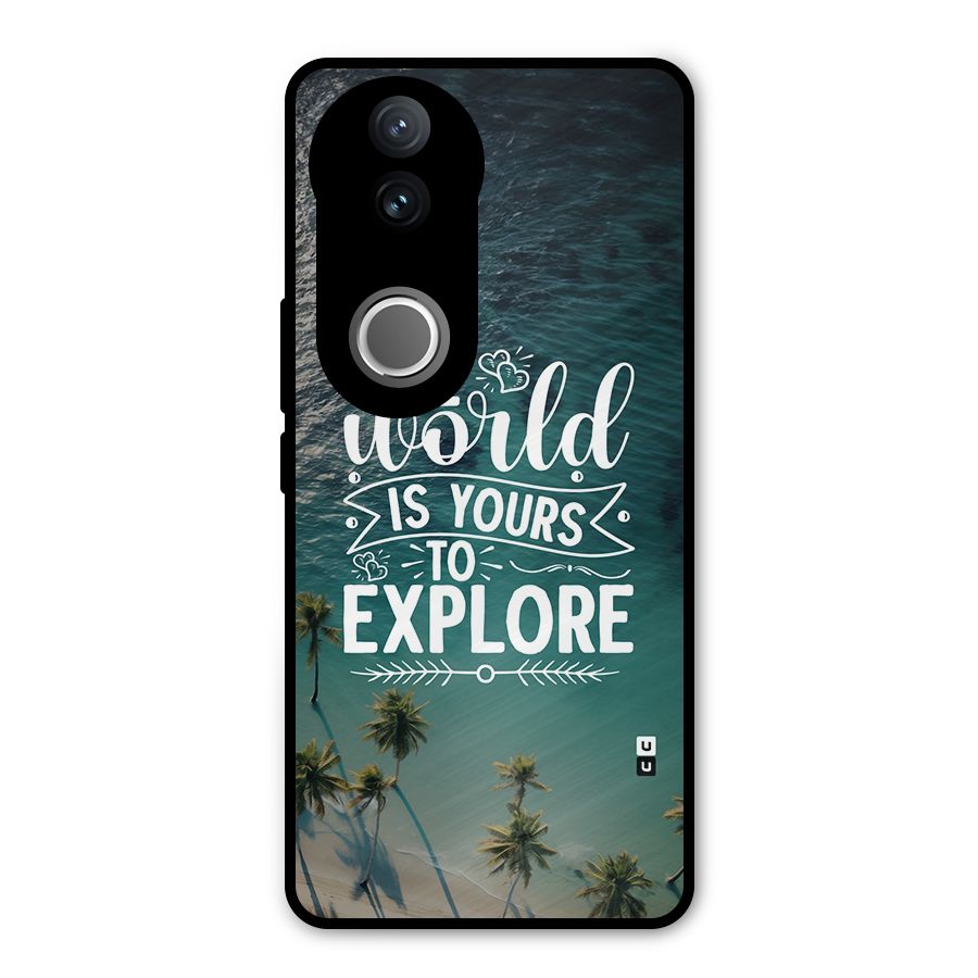 World To Explore Metal Back Case for Vivo V50e