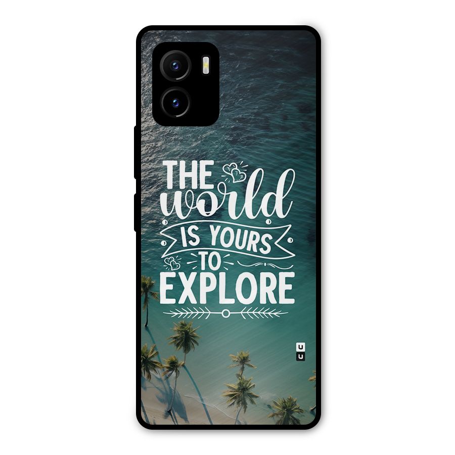 World To Explore Metal Back Case for Vivo Y15s