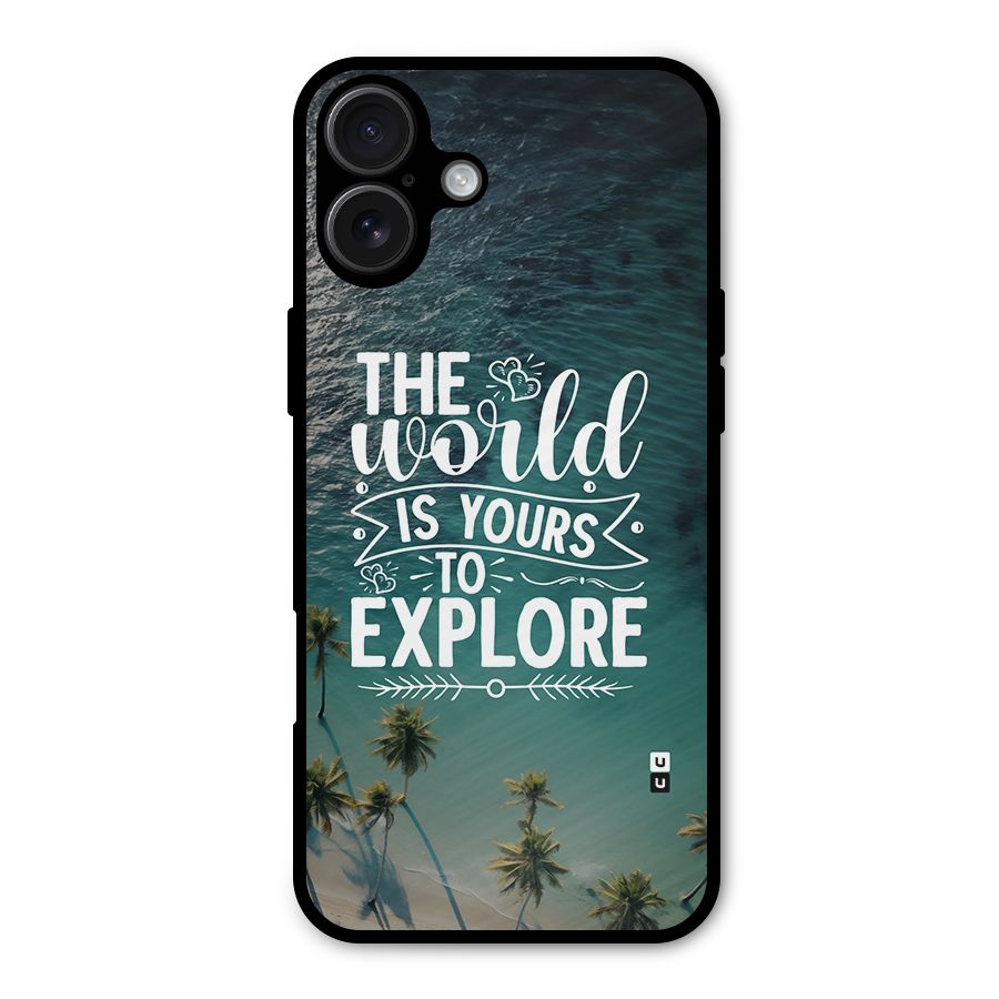 World To Explore Metal Back Case for iPhone 16 Plus