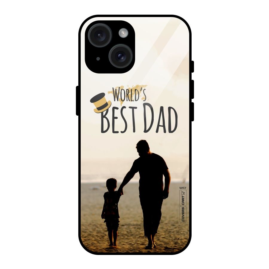 Worlds Best Dad Glass Back Case for iPhone 15