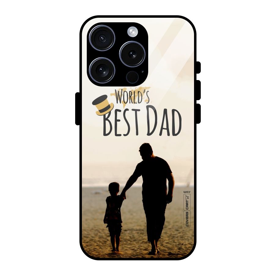 Worlds Best Dad Glass Back Case for iPhone 15 Pro