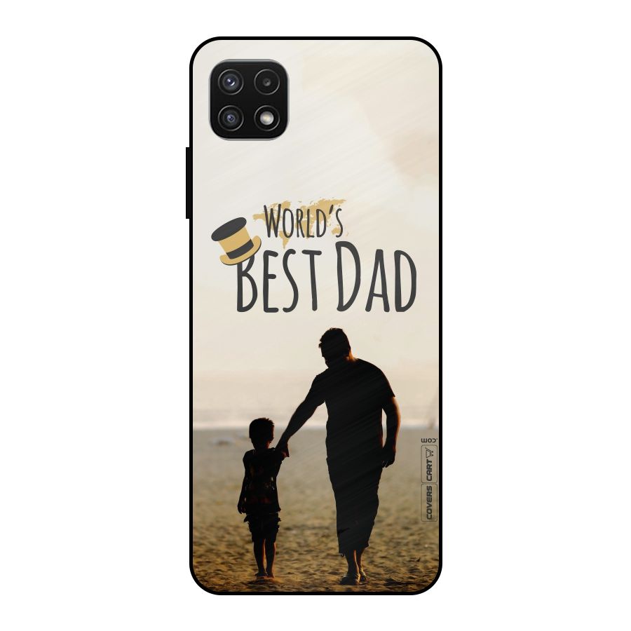 Worlds Best Dad Metal Back Case for Galaxy A22 5G